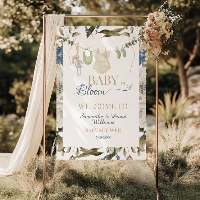 Póster Baby in Bloom Floral Clothesline Baby Shower (Subido por el creador)