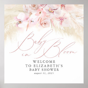 Póster Baby in Bloom - Signo de bienvenida de Baby Shower