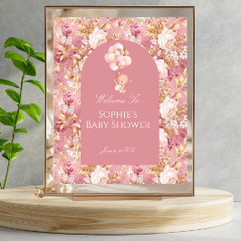 Póster Baby In Bloom Teddy Bear Welcome