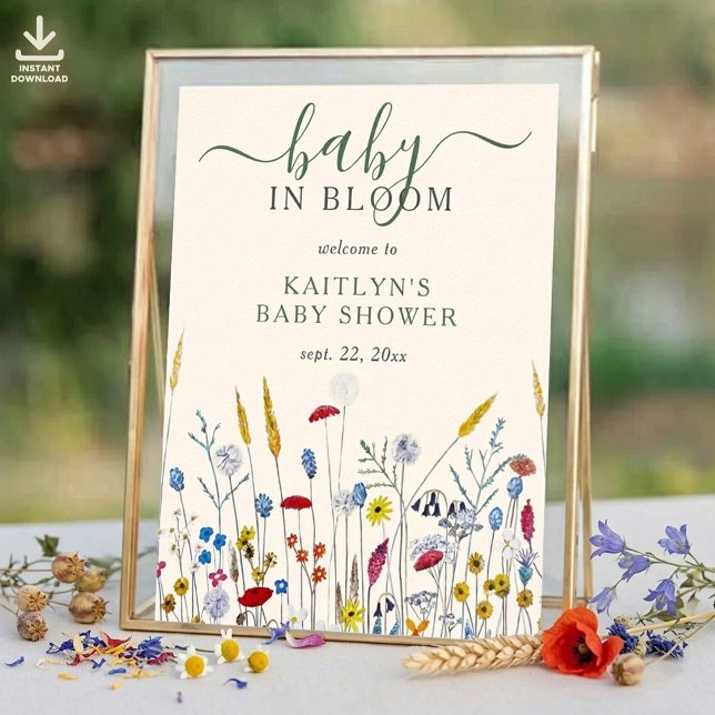 Póster Baby in Bloom Wildflower Meadow Baby Shower (Subido por el creador)
