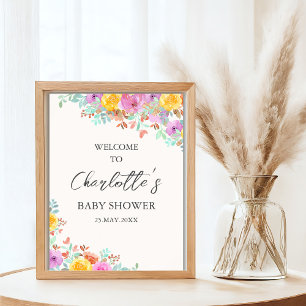 Póster Baby in Bloom Wildflowers Floral Baby Shower