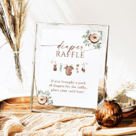 Póster Baby Is Brewing Coffee Baby Shower Diaper Raffle 