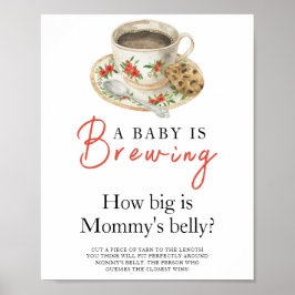 Póster Baby is brewing coffee How big is mommy's belly