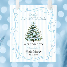 Póster Baby It's Cold Outside Blue Baby Shower Welcome