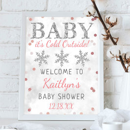 Póster Baby It's Cold Outside Girls Winter Baby Shower