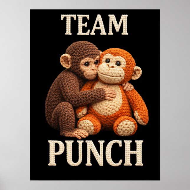Póster Baby Monkey Punch Crochet Pattern Cute Amigurumi (Frente)