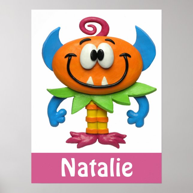 Póster Baby Monster Baby Girl Shower Guardería (Frente)