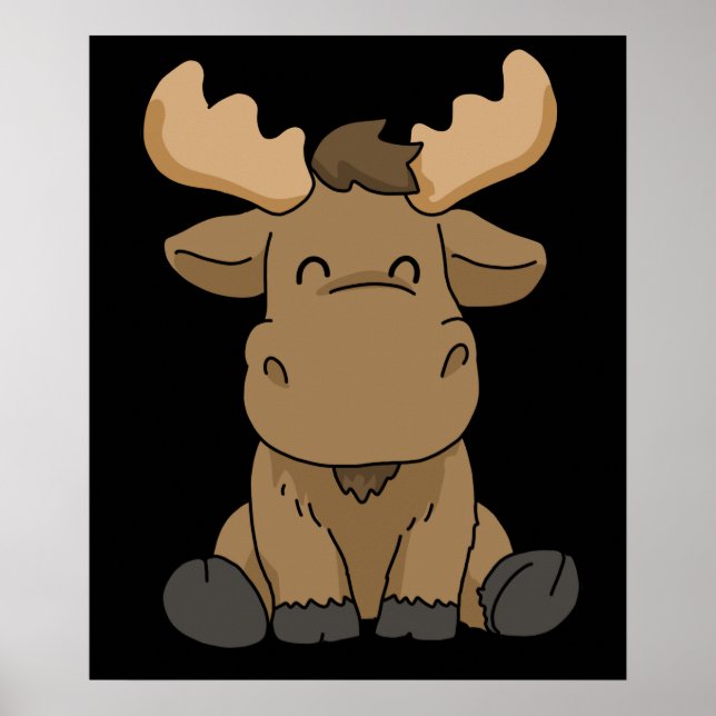 Póster Baby Moose Gift Mujeres Moose Gigo Men Moose (Frente)