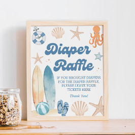 Póster Baby On Board Baby Shower Diaper Raffle