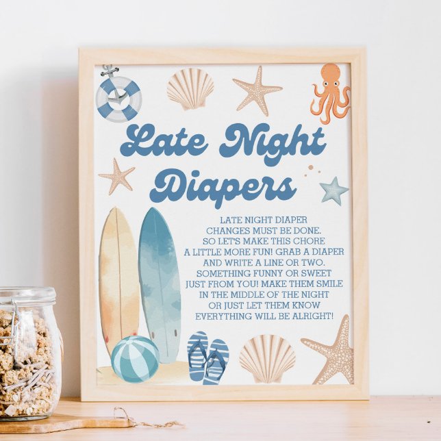 Póster Baby On Board Baby Shower Late Night Diapers Game (Subido por el creador)