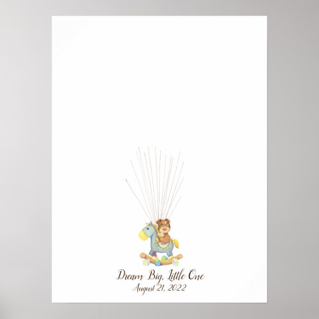 Póster Baby Puppy Fingprint Guest Book (Frente)