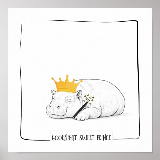 Póster Baby Pygmy Hippo - Goodnight Sweet Prince Poster (Frente)