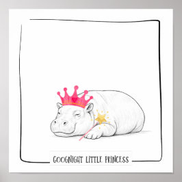 Póster Baby Pygmy Hippo Princess Poster