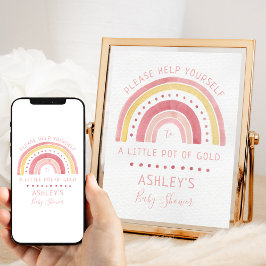 Póster Baby Shower arcoiris Punto rosa de oro favorece el