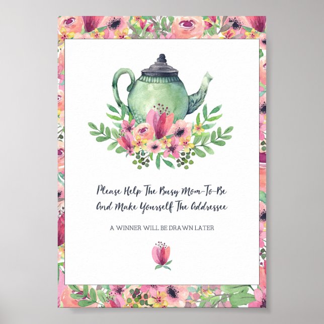 Póster Baby Shower ayuda a la mamá a ser Rótulo (Frente)