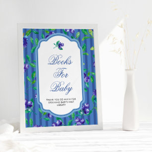 Póster Baby Shower Berry Sweet Blueberries