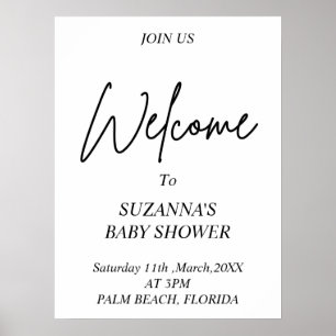 Póster Baby Shower BLANCO Y NEGRO