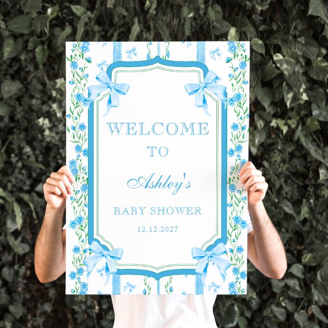 Póster Baby Shower Blue Bow Boy (Subido por el creador)
