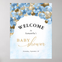 Baby Shower Blue & Gold Balloon Arch Boy
