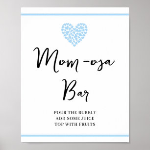 Póster Baby Shower Blue Heart Mom-osa-bar