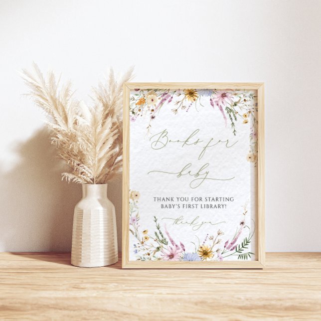 Póster Baby Shower Book for Baby Boho Wildflowers (Subido por el creador)