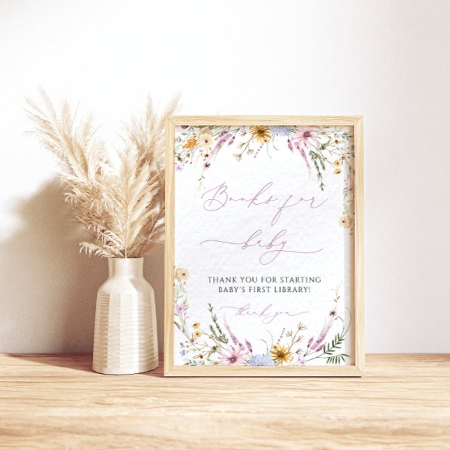 Póster Baby Shower Book for Baby Elegant Wildflowers (Subido por el creador)