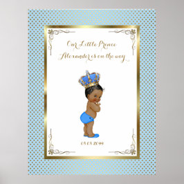 Póster Baby Shower Boy, azul blanco, elegante, 32x41 300p