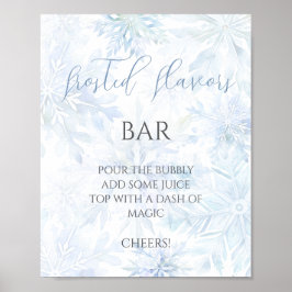 Póster Baby Shower Boy Blue Snowflake Mom-osa Bar 