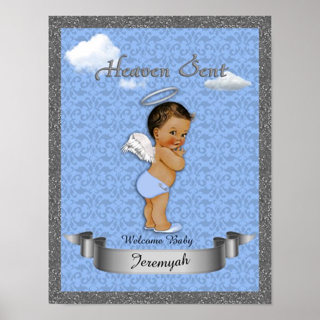 Póster Baby Shower Boy, Poster de 8,5" x 11" (Frente)