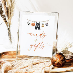 Póster Baby Shower Cards and Gifts Rótulo de Halloween
