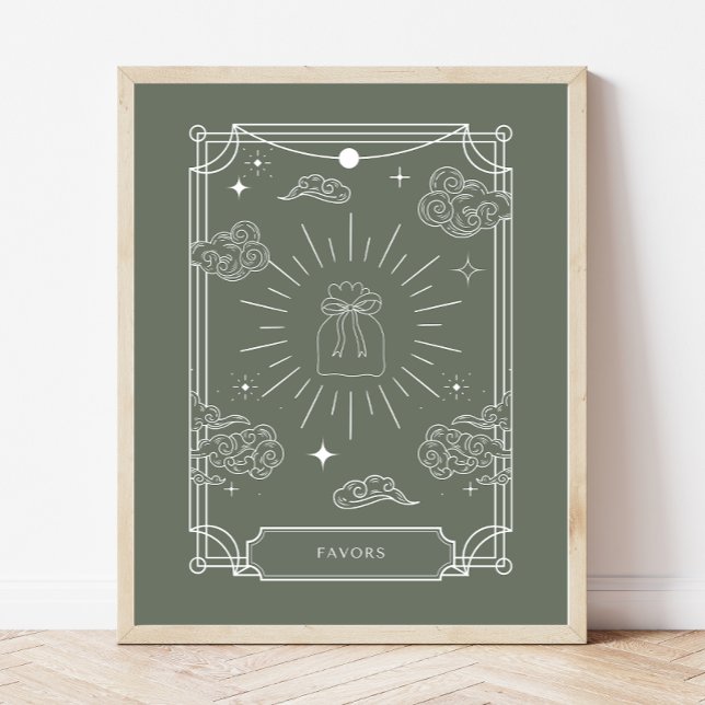 Póster Baby Shower Celestial Tarot favorece el Rótulo (Subido por el creador)
