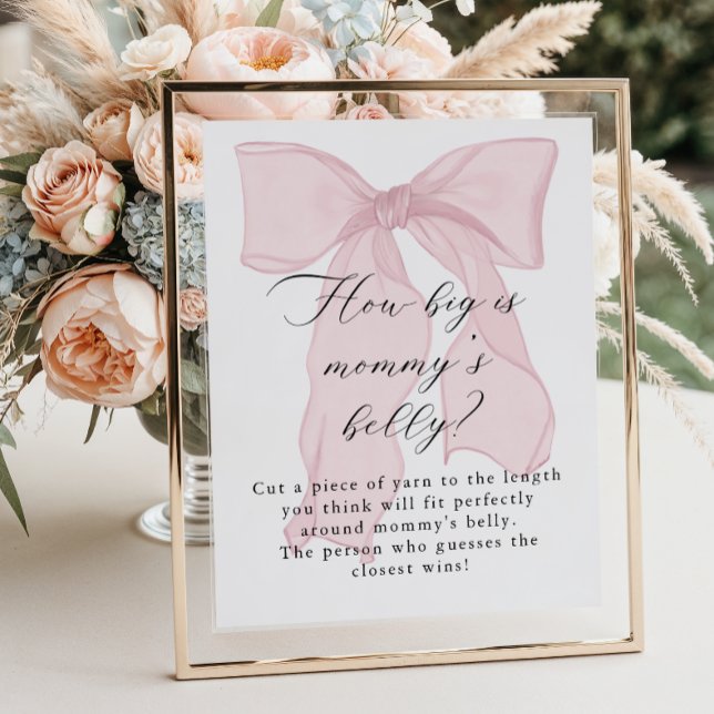 Póster Baby Shower, Chica de Bow rosa, ¿qué tan grande es (Subido por el creador)