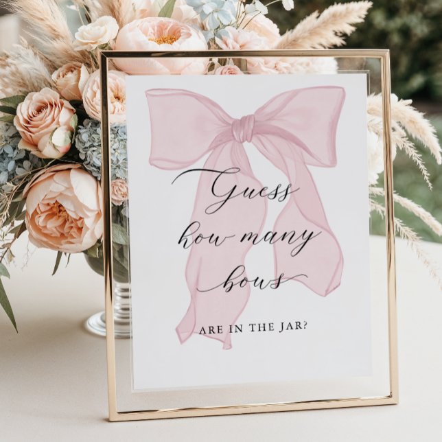 Póster Baby Shower Chica de Bow Rosado Adivina cuántas re (Subido por el creador)