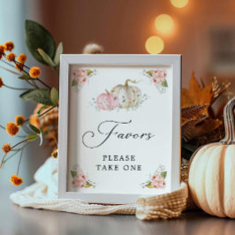 Póster Baby Shower Chica de calabaza rosa favorece el Rót