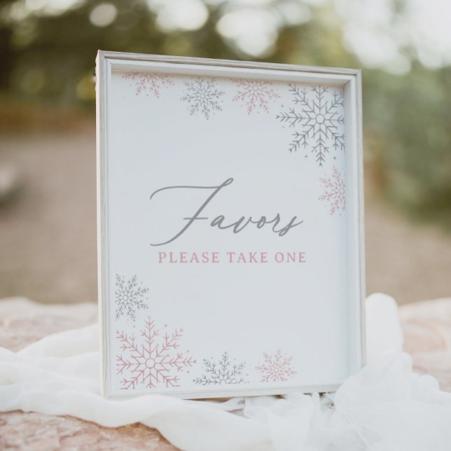 Póster Baby Shower, Chica rosado de copo de nieve, favore (Subido por el creador)