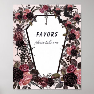 Póster Baby Shower Coffin Halloween favorece al Rótulo
