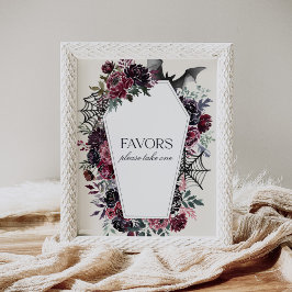 Póster Baby Shower Coffin Halloween favorece al Rótulo