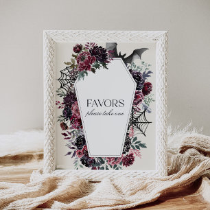 Póster Baby Shower Coffin Halloween favorece al Rótulo