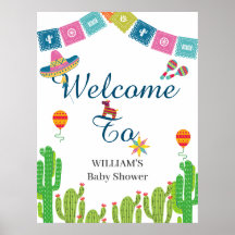 Baby Shower colorido mexicano de Fiesta Cactus