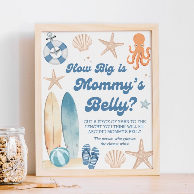 Póster Baby Shower costero ¿Qué tan grande es su Belly? (Subido por el creador)