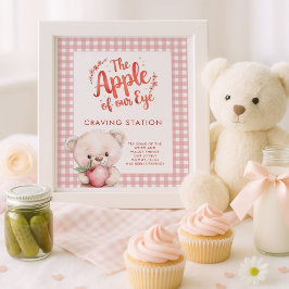 Póster Baby Shower Craving Station de Apple Eye Gingham