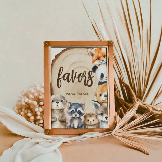 Póster Baby Shower de animales de Woodland favorece el Ró (Subido por el creador)