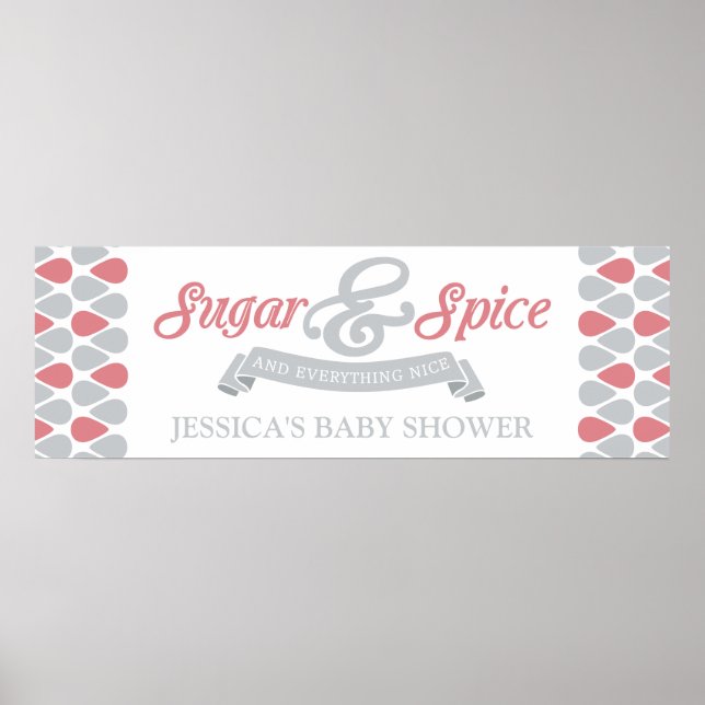 Póster BABY SHOWER de Azúcar y especias DULCE (Frente)