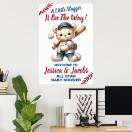 Póster Baby Shower de béisbol