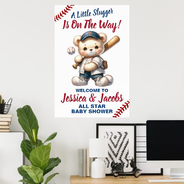 Póster Baby Shower de béisbol (Oficina en casa)