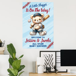 Póster Baby Shower de béisbol