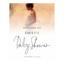 Baby Shower de bienvenida de escritura moderna de 