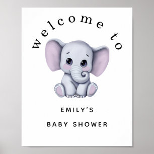 Póster Baby Shower de bienvenida neutra por género de ele