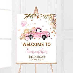 Póster Baby Shower de bienvenida para el camión de calaba