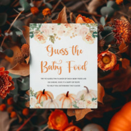 Póster Baby Shower De Calabaza Adivina El Rótulo De Comid